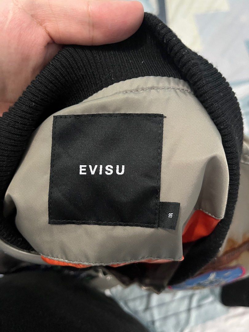 Evisu Bomber Jacket (Category: Coats, Jackets and Outerwear) located in Tanah Merah. Submitted by lyaghxzali (Listing ID 1242084331, Image 3). Description: Ada defect turun warna sikit. Tapi boleh hilang if basuh properly..
