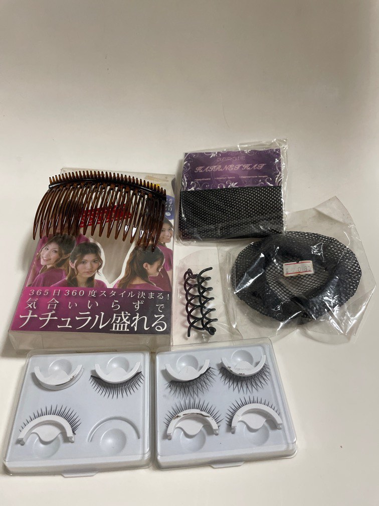 FREE FOR BLESSING Fake eyelashes hair net hair bun hair net, Beauty