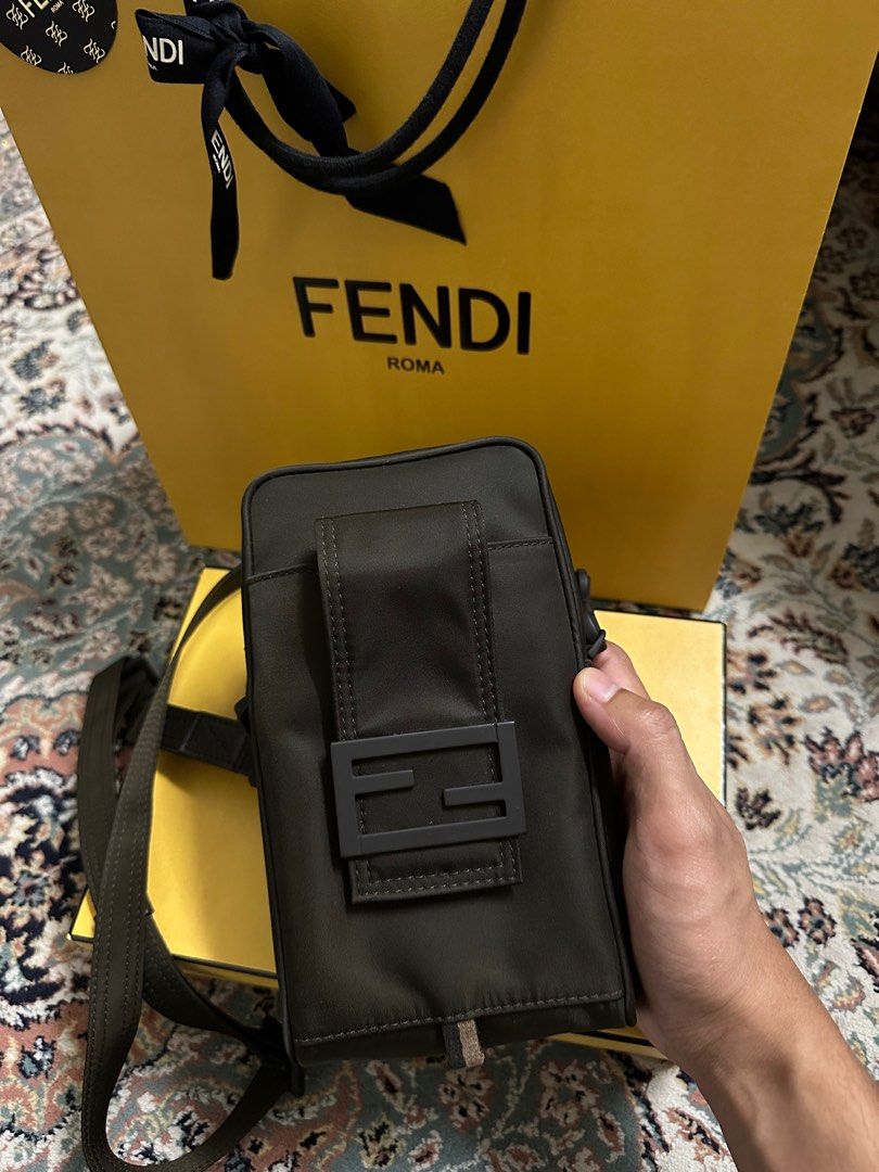 Fendi Nylon Phone Holder Pouch, Luxury, Bags & Wallets on Carousell