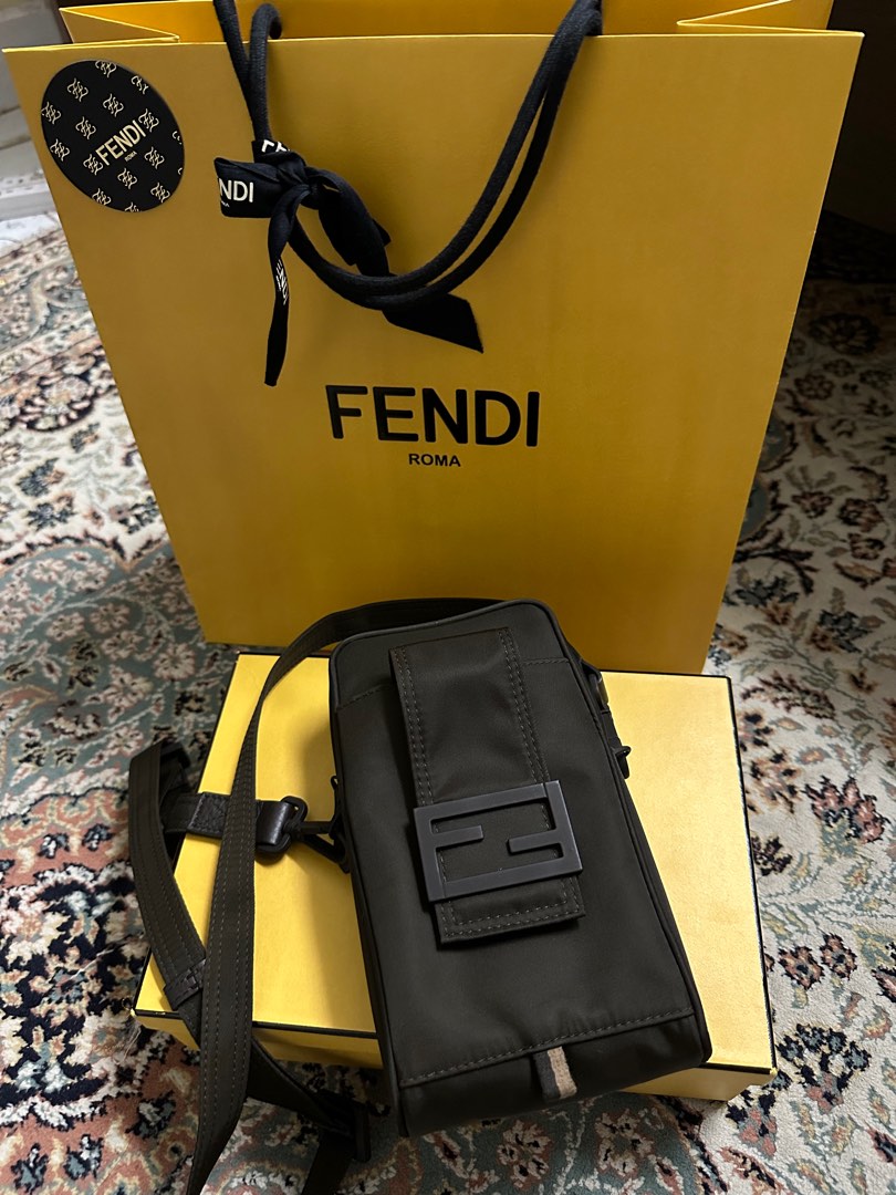 Fendi Nylon Phone Holder Pouch, Luxury, Bags & Wallets on Carousell