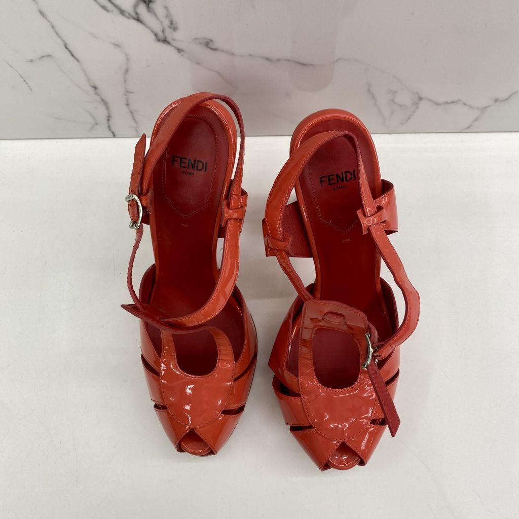 FENDI RED PATENT HEELS 237019588 WE Luxury Sneakers Footwear on Carousell