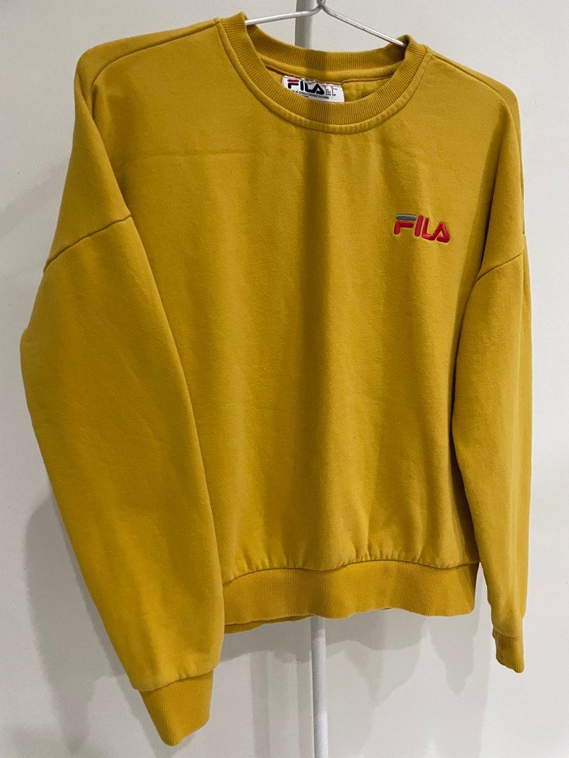 Yellow fila sweatshirt cheap