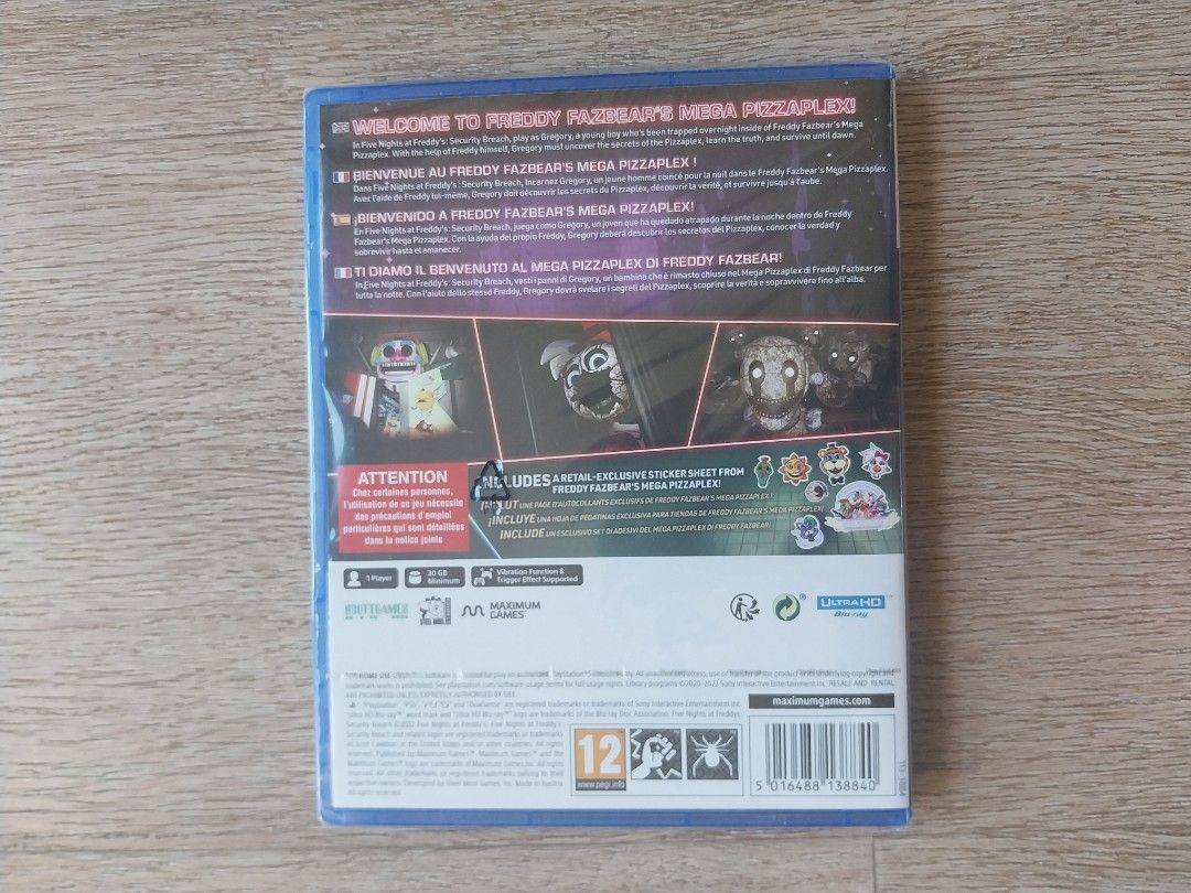 Five Nights at Freddy's (Security Breach) PS5 game, Video Gaming, Video ...