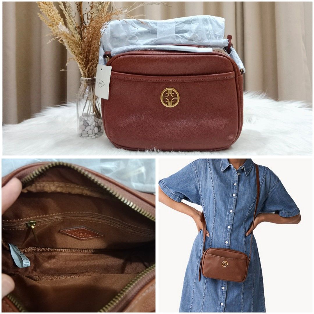 Fossil Brennon Camera Bag Medium Brown on Carousell