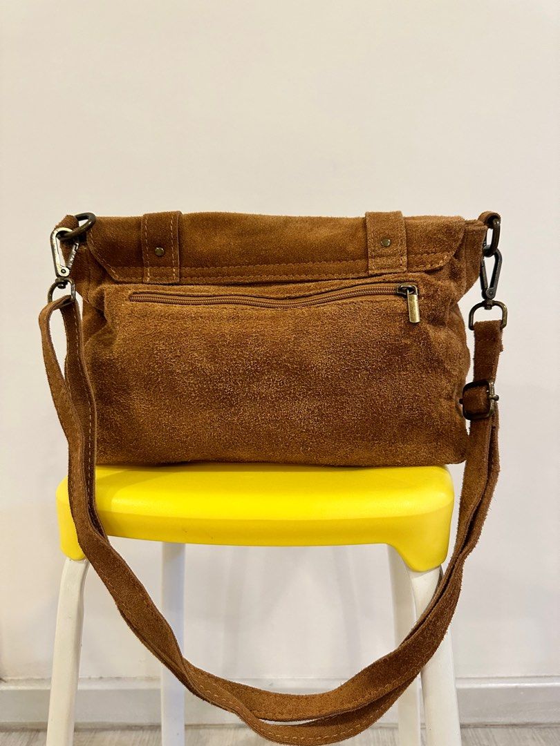 BN Genuine Suede Leather Bag Camel Brown Women s Fashion Bags