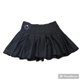goth black pleated skirt