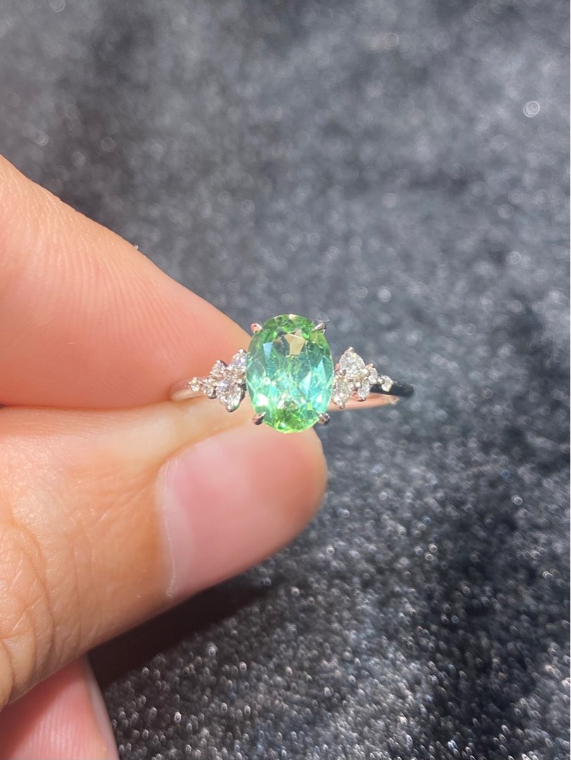 Real green diamond ring discount