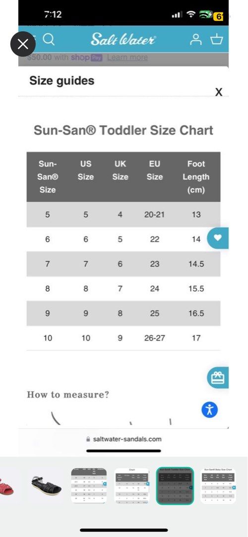 Sun sans size chart hot sale