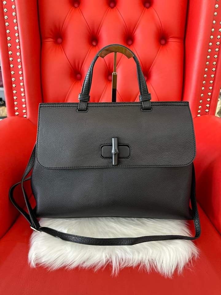 Gucci Leather Bamboo Daily Top Handle Bag Black Luxury Bags Wallets on Carousell