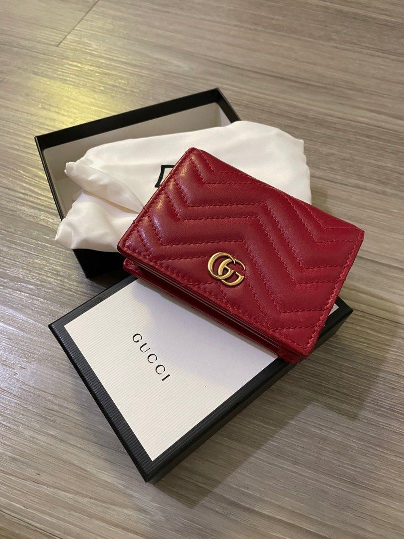 Gucci GG Marmont Leather Beige Pink Long Wallet Women's Japan