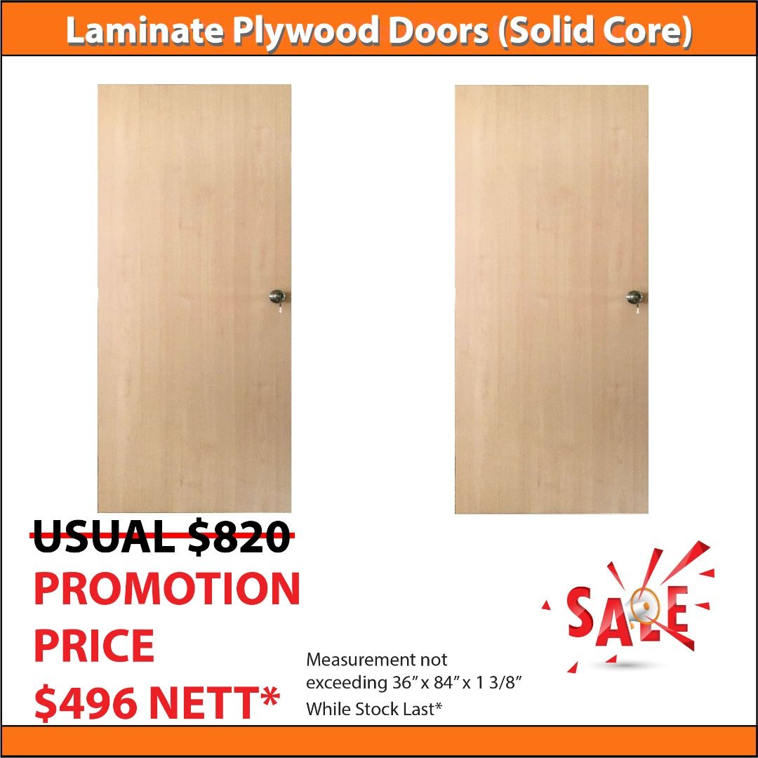 HDB Flat Bedroom Doors Replacement Soild Core Laminate Doors
