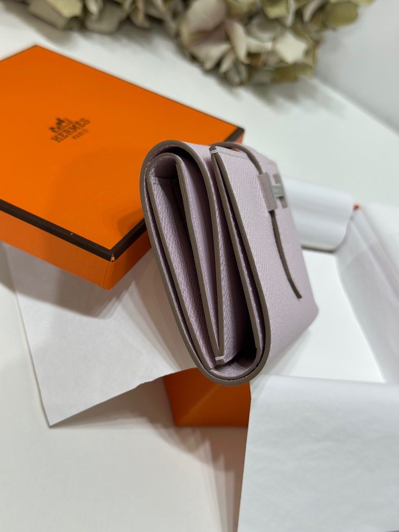 Hermes Bearn Cardholder In Etoupe With Palladium Closure – Found