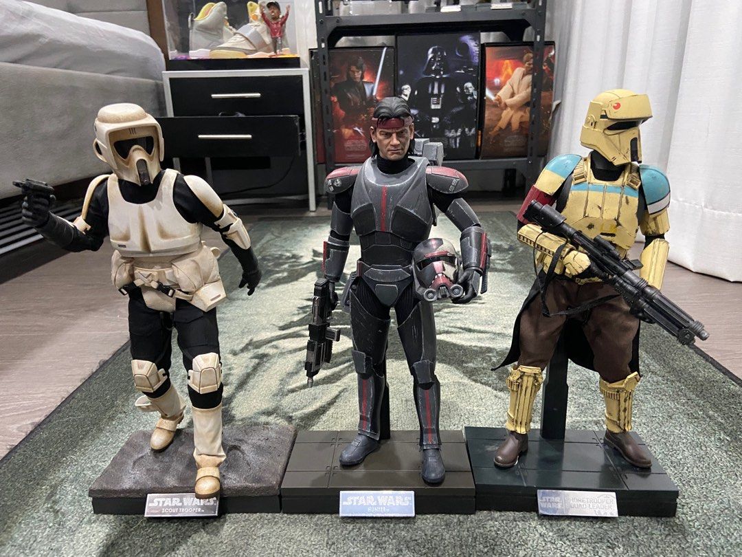 Hot Toys Troopers (Category: Figurines & Statues) located in Marikina City. Submitted by inks_ (Listing ID 1242127651, Image 1). Description: All BIB complete with everything Hunter - 12,000 Shoretrooper Squad Leader - 8,000 Scout Trooper (Mandalorian) - SOLD Discounts for packs.
