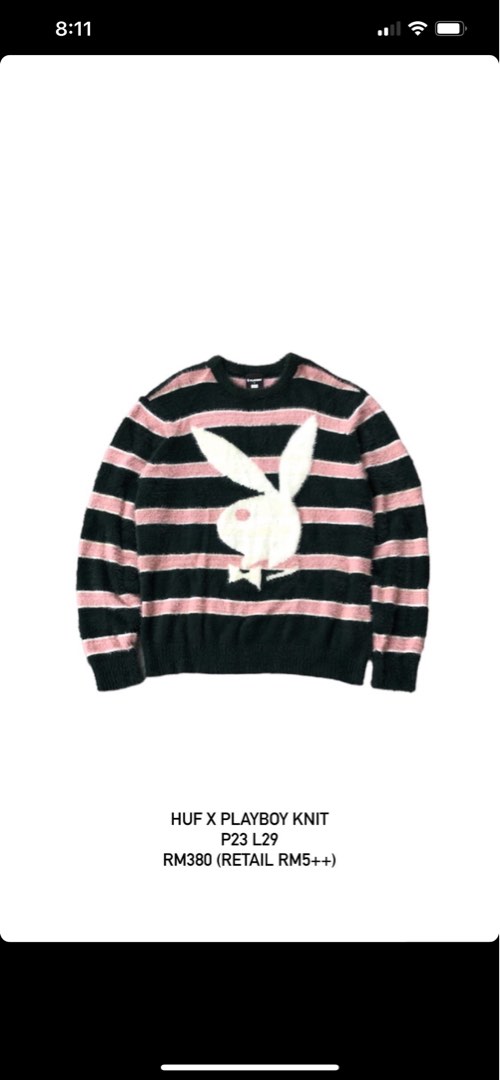 HUF × PLAYBOY/FAUX MOHAIR SWEATER-