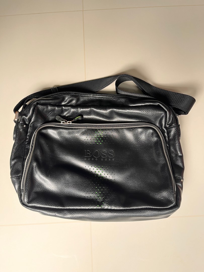 Hugo Boss Leather Messenger Bag, Men's Fashion, Bags, Sling Bags on