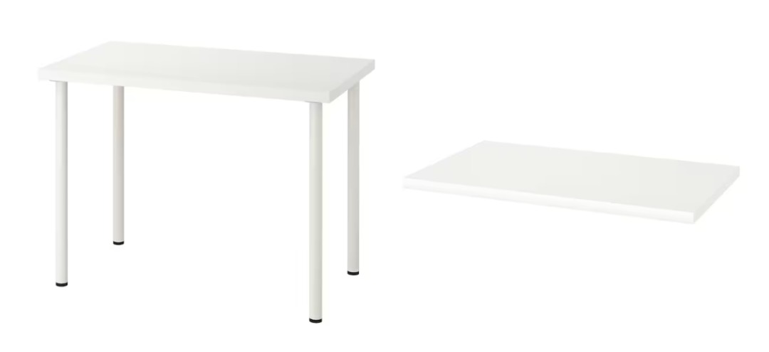 IKEA LINNMON / ADILS Table, white, 100x60 cm, Furniture & Home Living ...