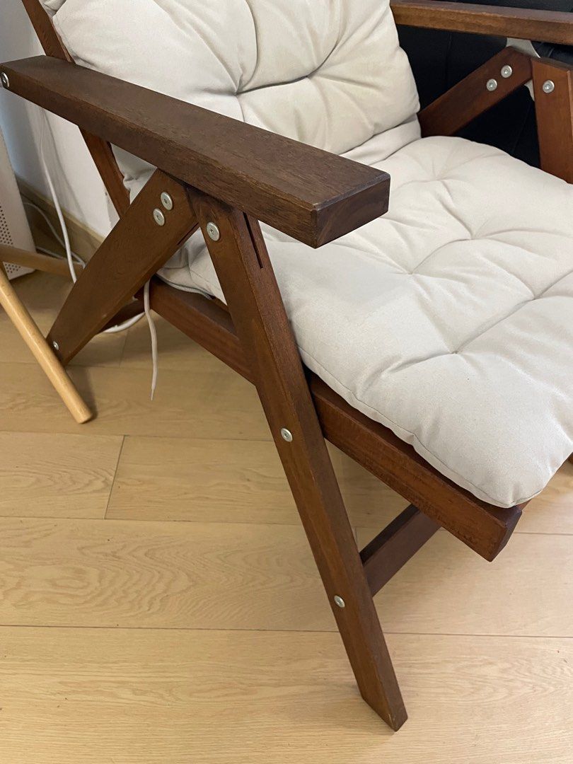 IKEA Namarro outdoor reclining chair with Kuddarna sun lounger cushion