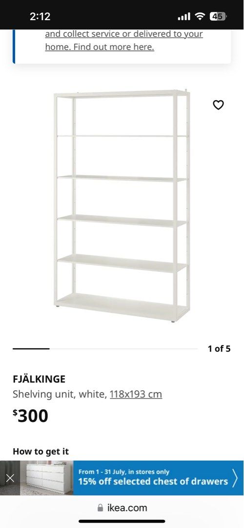 Ikea Open Shelving Unit/ Storeroom rack, Furniture & Home Living