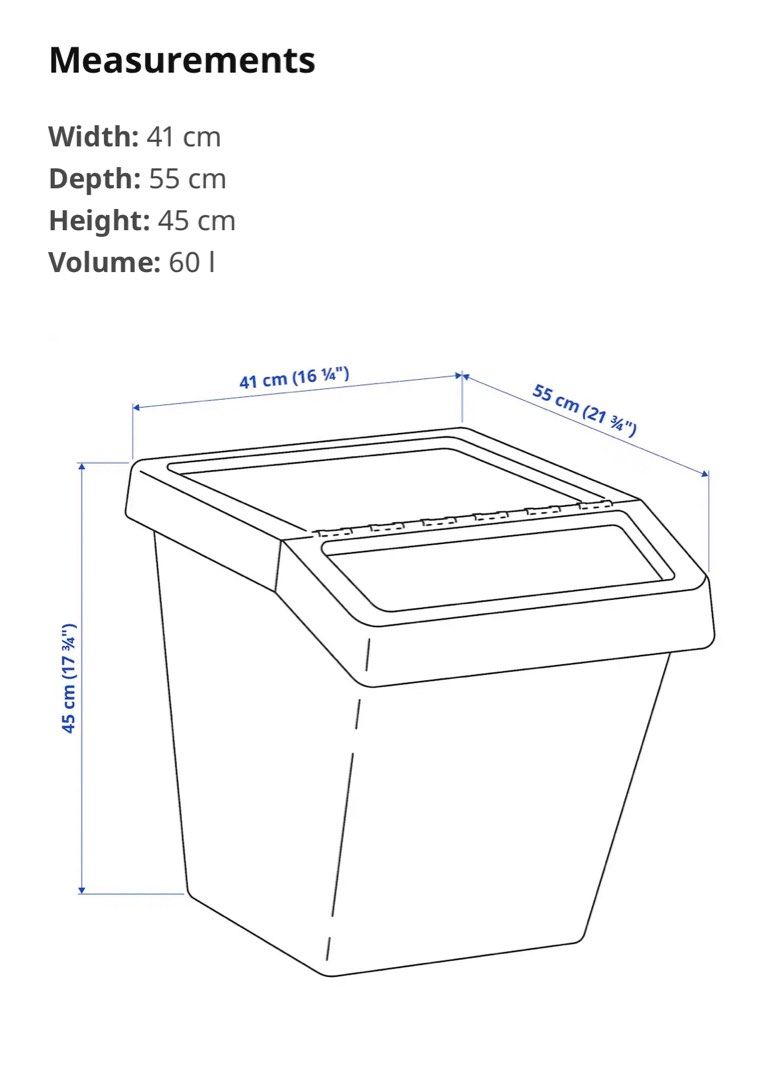 Sortea Ikea SORTEA 60l Storage Box, Furniture & Home Living, Home Improvement ...