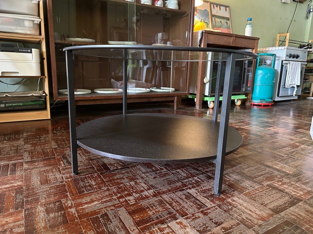 IKEA VITTSJO Coffee Table BlackBrown/Glass, Furniture & Home Living