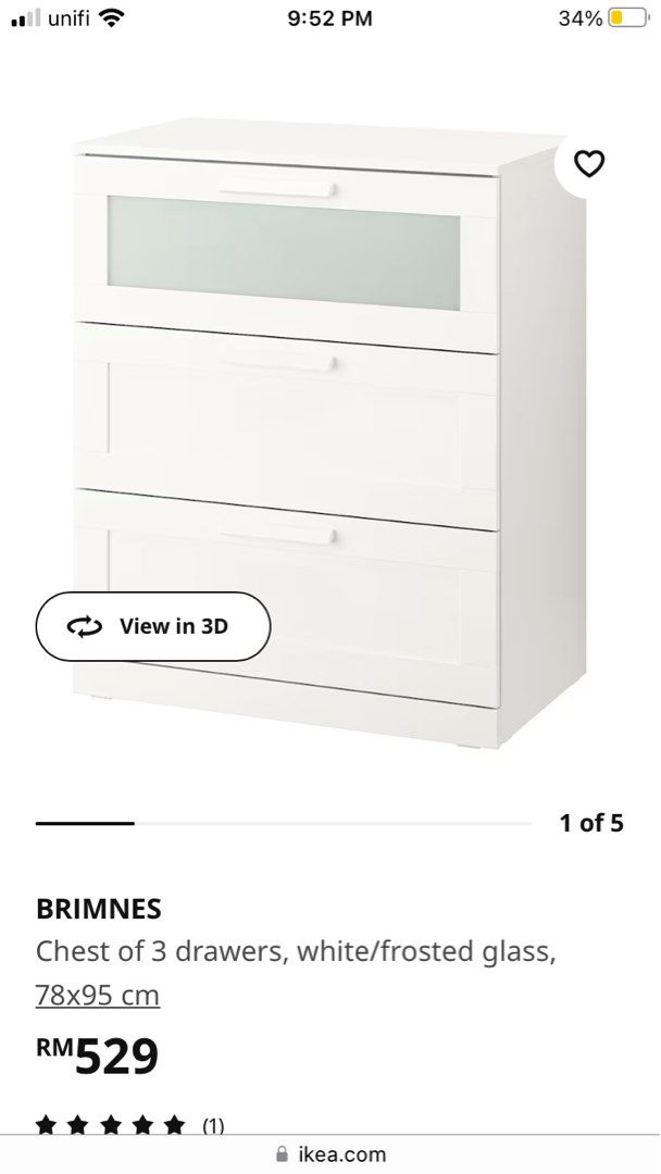 IKEA White Wood 3 Drawers Set Good Condition, Furniture & Home Living, Furniture, Shelves