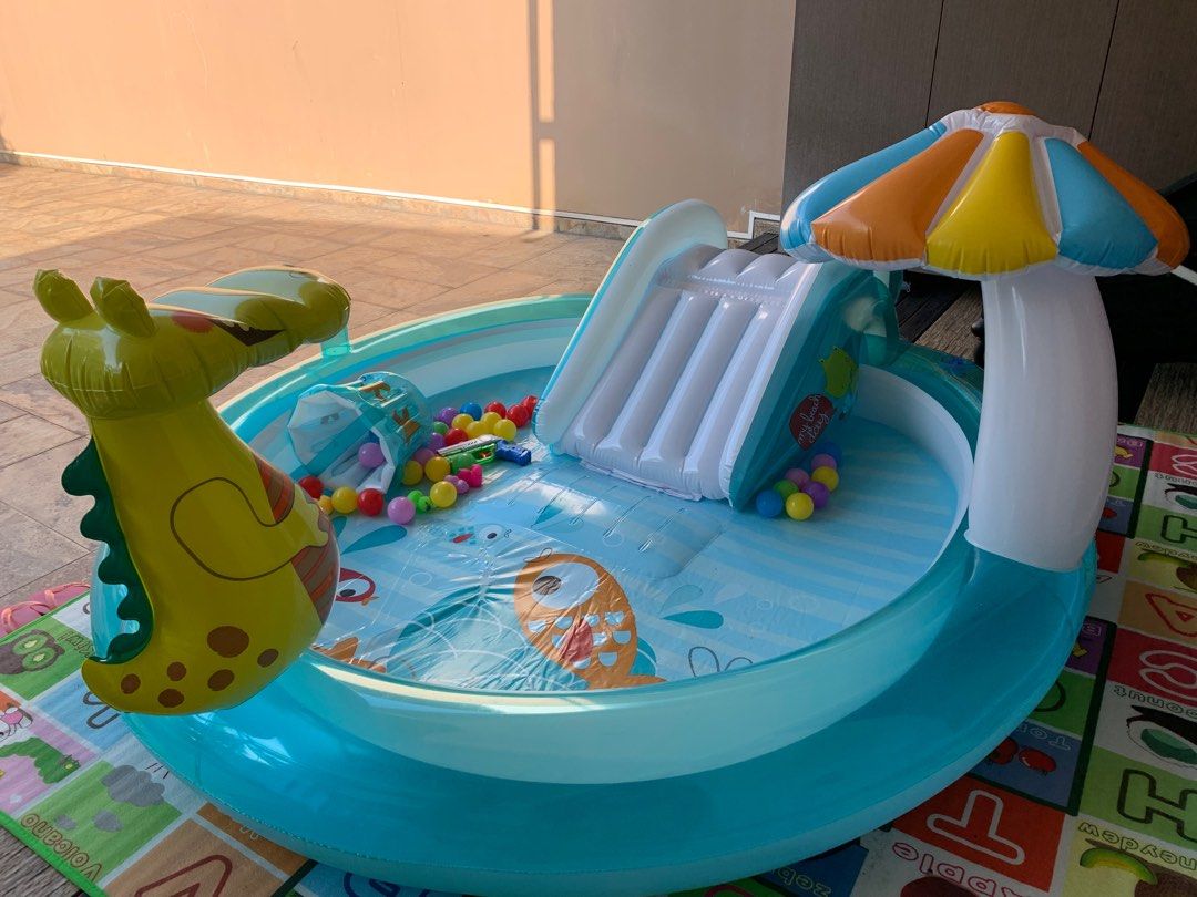 Intex inflatable pool with slide and spray, Hobbies & Toys, Toys ...