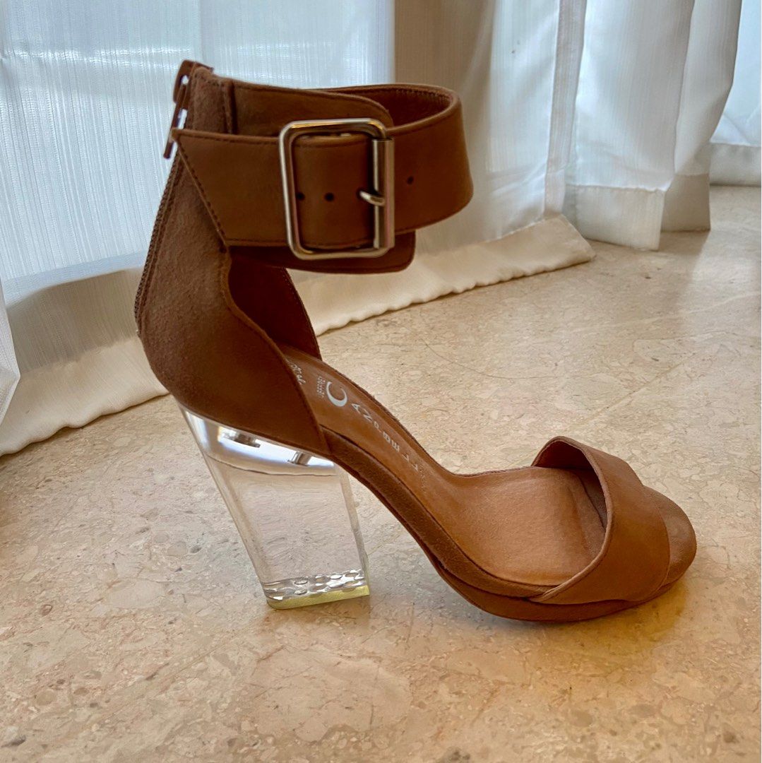 Jeffrey Campbell glass block heels in Blush Women s Fashion