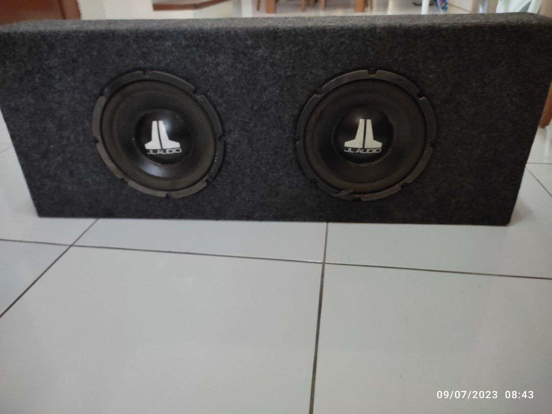 JL Audio Car Speaker and Power Amplifier (Category: Soundbars, Speakers & Amplifiers) located in Quezon City. Submitted by mariatqc (Listing ID 1241947480, Image 1). Description: JL Audio Car Speaker with Power Amplifier PWM DC Straight V12 DC Straight and MOSFET 2/1 Channel Power Amplifier MRV-F405 Speakers are about 8 inches in diameter. Speaker box size: Length*width*thickness : 80*30*14 cm It is from my Vios TRD. Sounds great with very strong