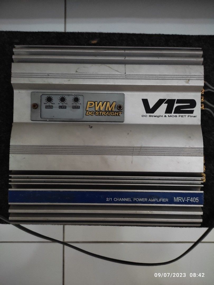 JL Audio Car Speaker and Power Amplifier (Category: Soundbars, Speakers & Amplifiers) located in Quezon City. Submitted by mariatqc (Listing ID 1241947480, Image 2). Description: JL Audio Car Speaker with Power Amplifier PWM DC Straight V12 DC Straight and MOSFET 2/1 Channel Power Amplifier MRV-F405 Speakers are about 8 inches in diameter. Speaker box size: Length*width*thickness : 80*30*14 cm It is from my Vios TRD. Sounds great with very strong