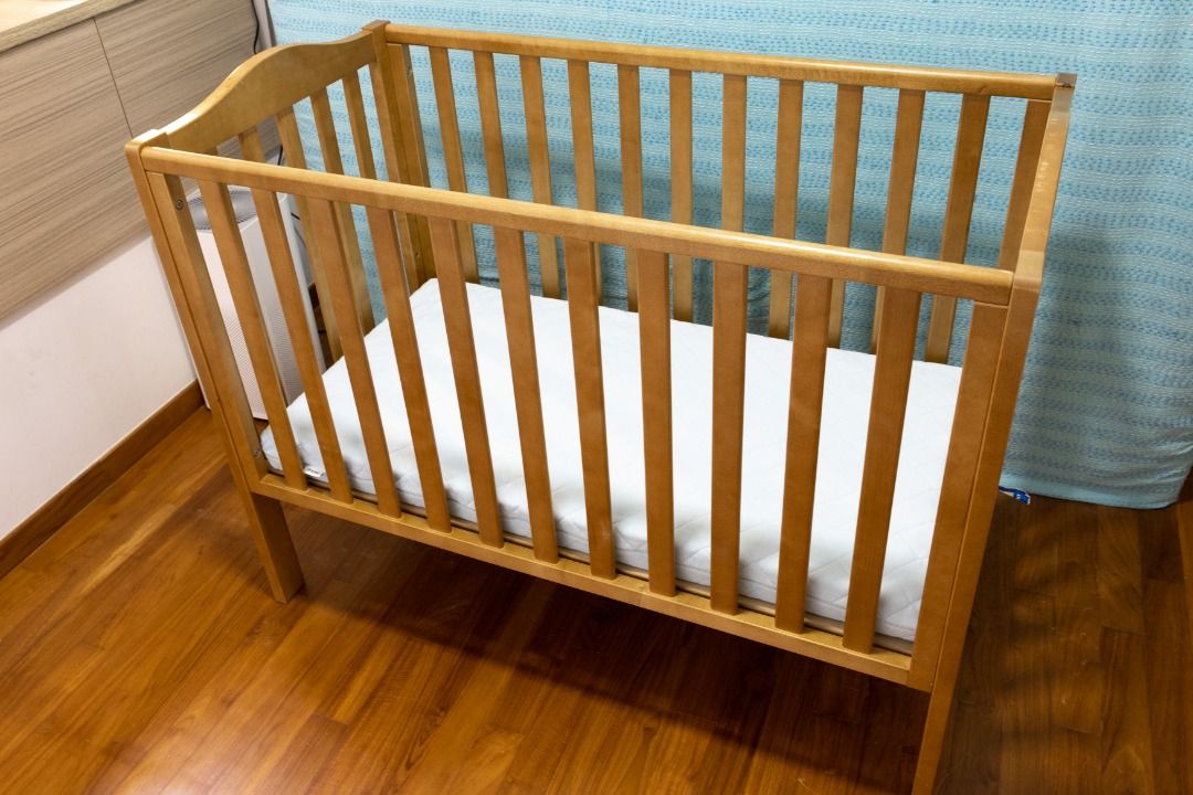 John Lewis solid wood beech baby crib cot with mattress Babies