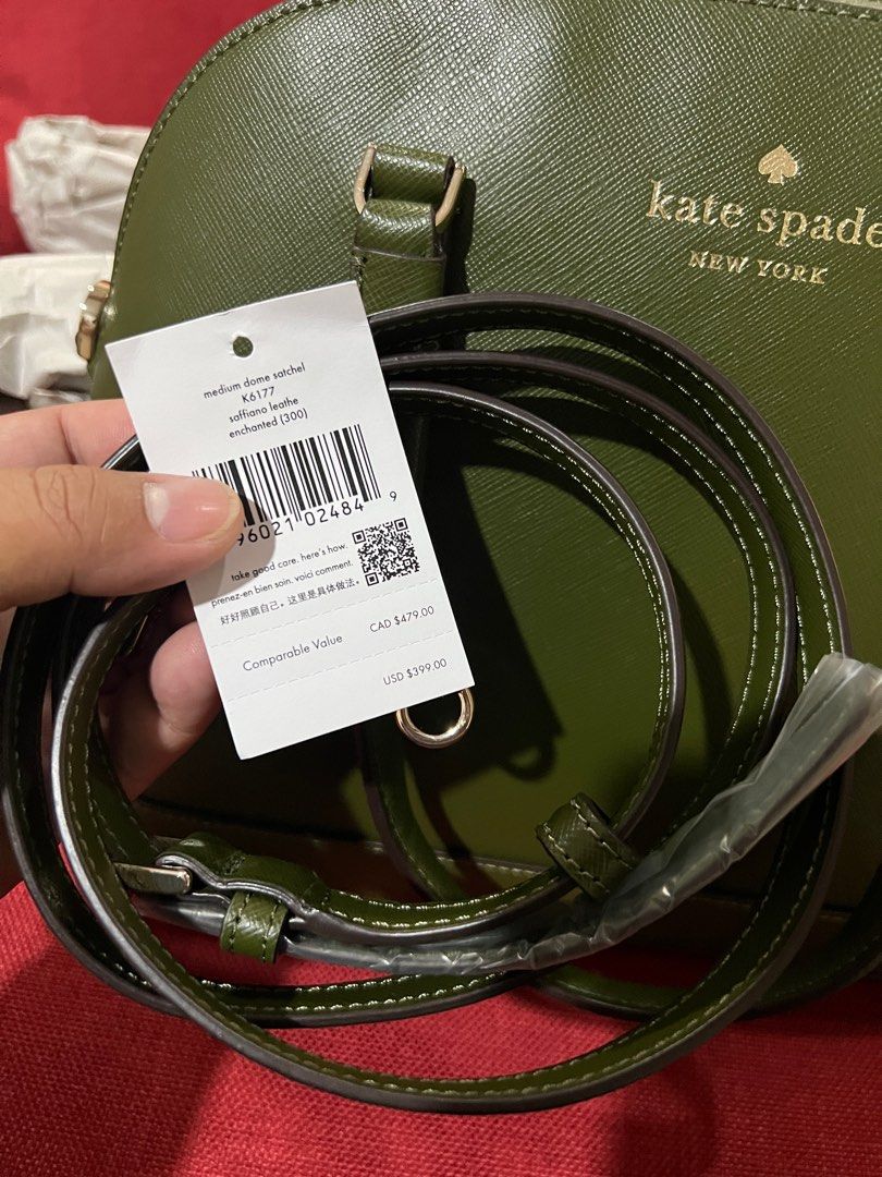 Kate Spade Green Leather Medium Dome Satchel Kate Spade