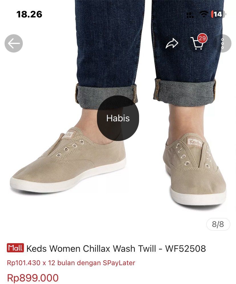 Keds Chillax Taupe size 36 23cm