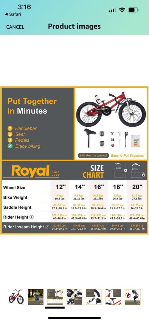 Kids Bicycle royal baby 18inch freestyle