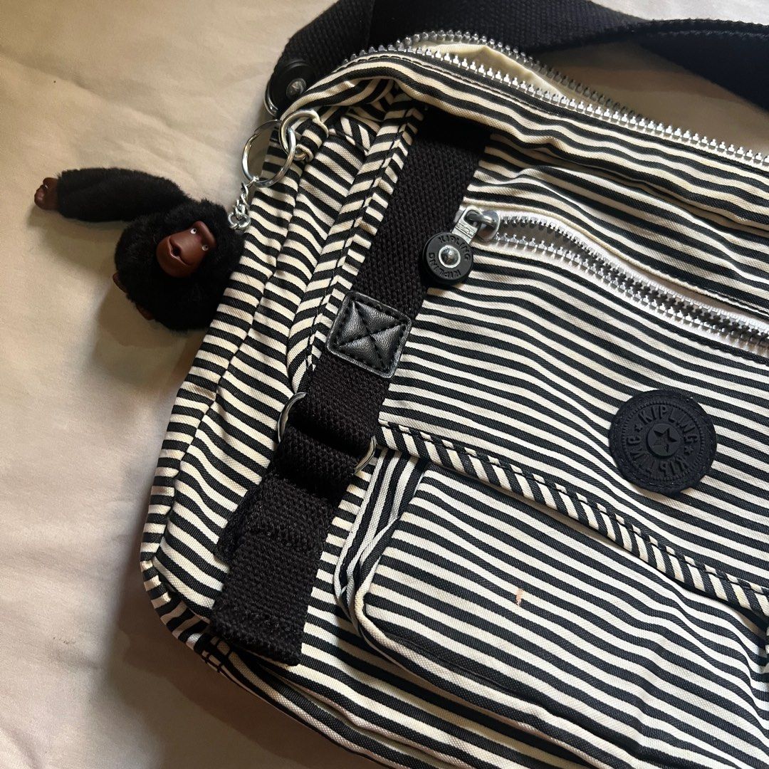 Striped shop kipling bag