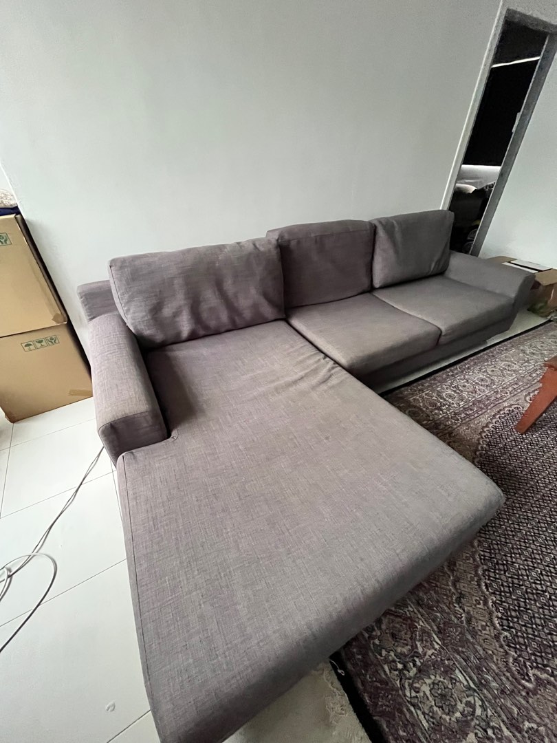 L shaped grey sofa, Furniture & Home Living, Furniture, Sofas on Carousell