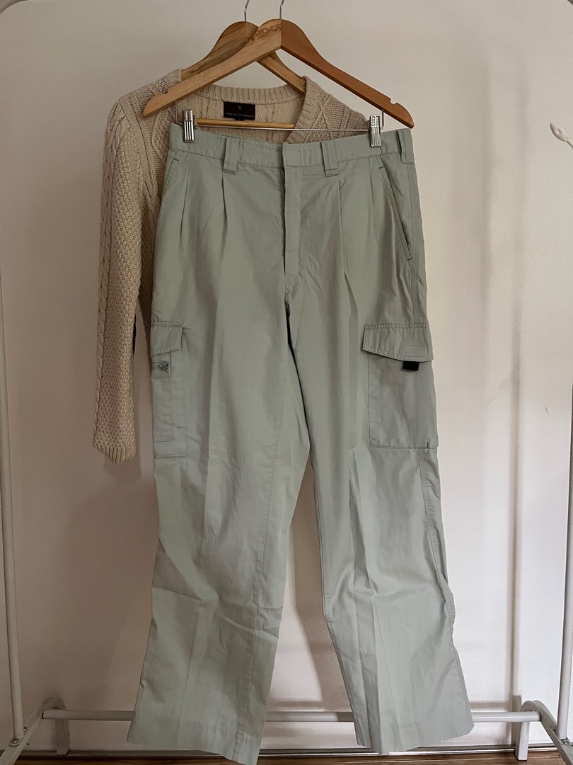 Light mint green cargo pants on Carousell