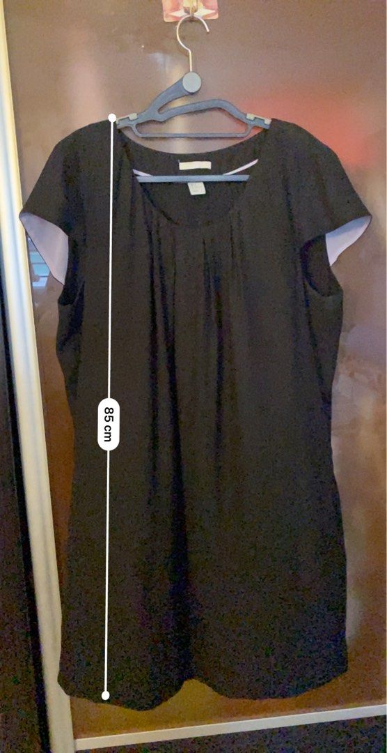 LN H M Black Chiffon double layer dress with lining
