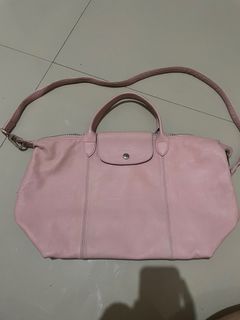 Longchamp LC Cuir Medium Baby Pink Medium Authentic Original Tas Selempang Sling