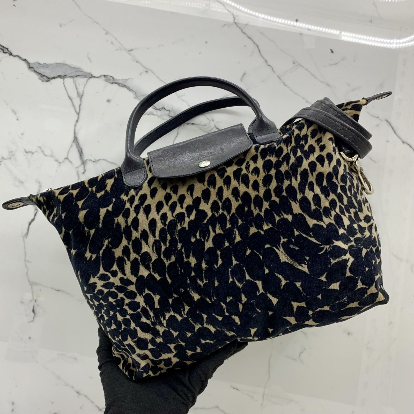 LONGCHAMP LEOPARD PRINT FUR 2 WAY SHOULDER BAG 237020035 AL