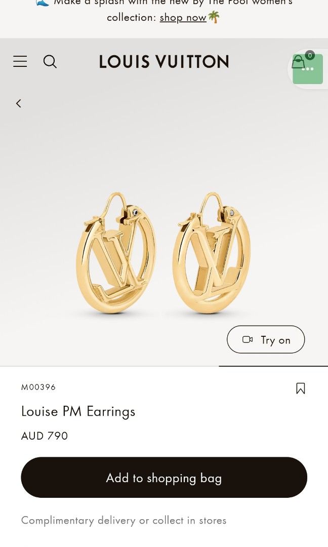 Louis Vuitton Louise earrings (M00396) in 2023