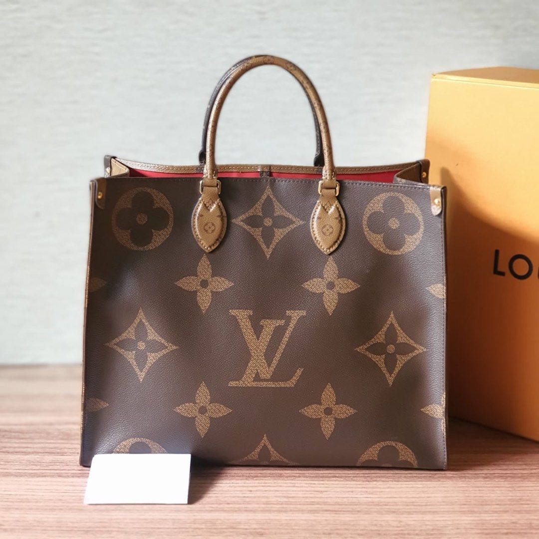 Tas LOUIS VUITTON LV ON THE GO MM MONOGRAM REVERSE TOTE BAG 100