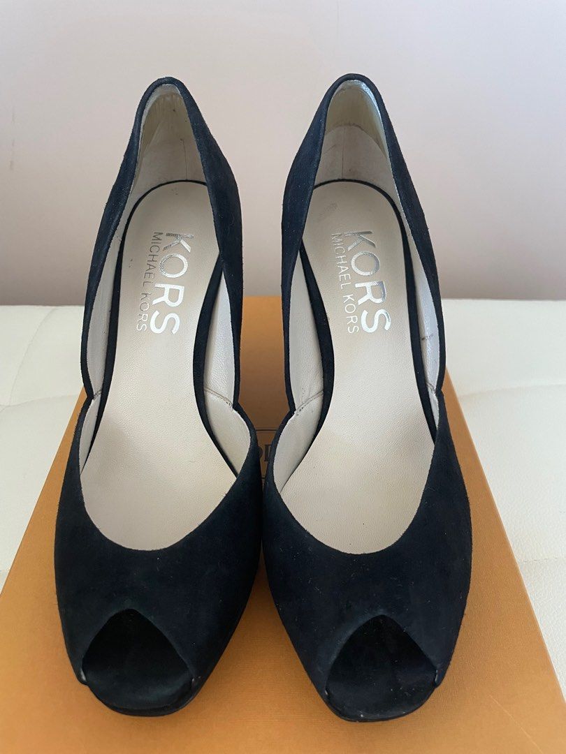 Michael kors suede heels hot sale