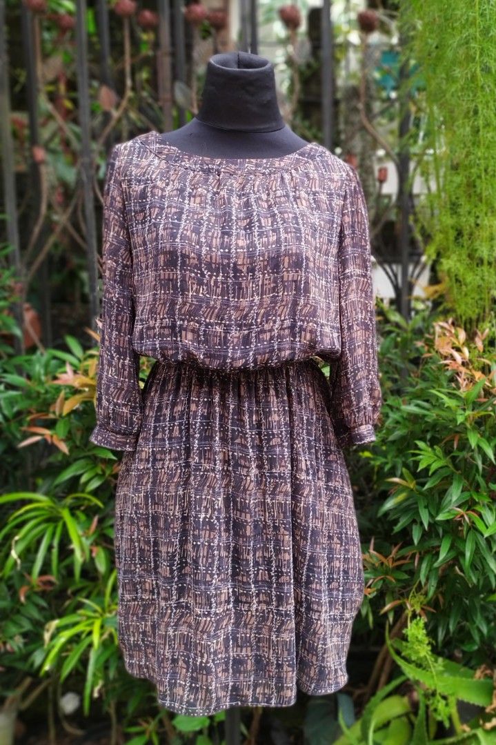 Midi Dress Cantik Fesyen Wanita Pakaian Wanita Gaun Rok di