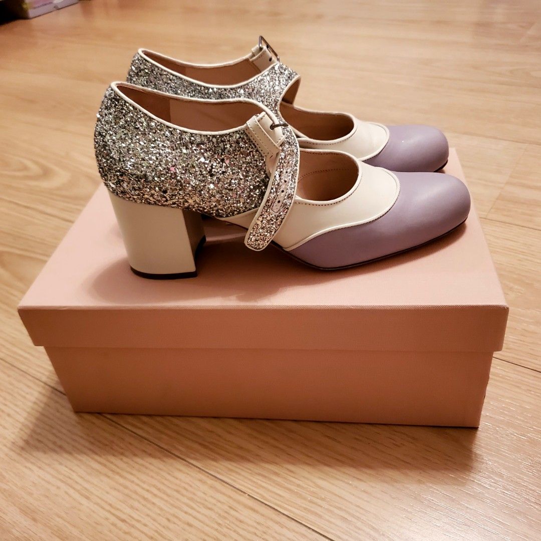Miu miu glitter pumps hot sale