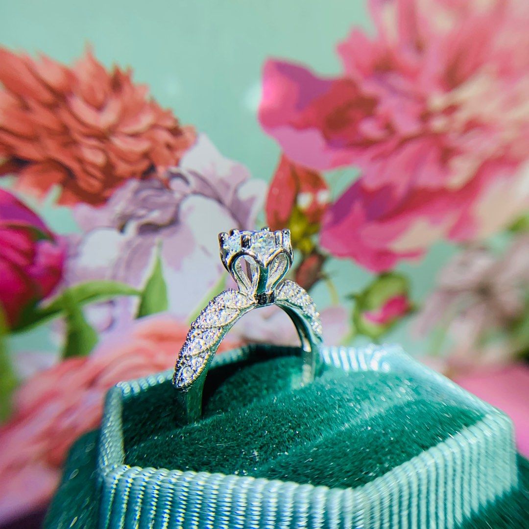 925 sterling silver online moissanite engagement rings