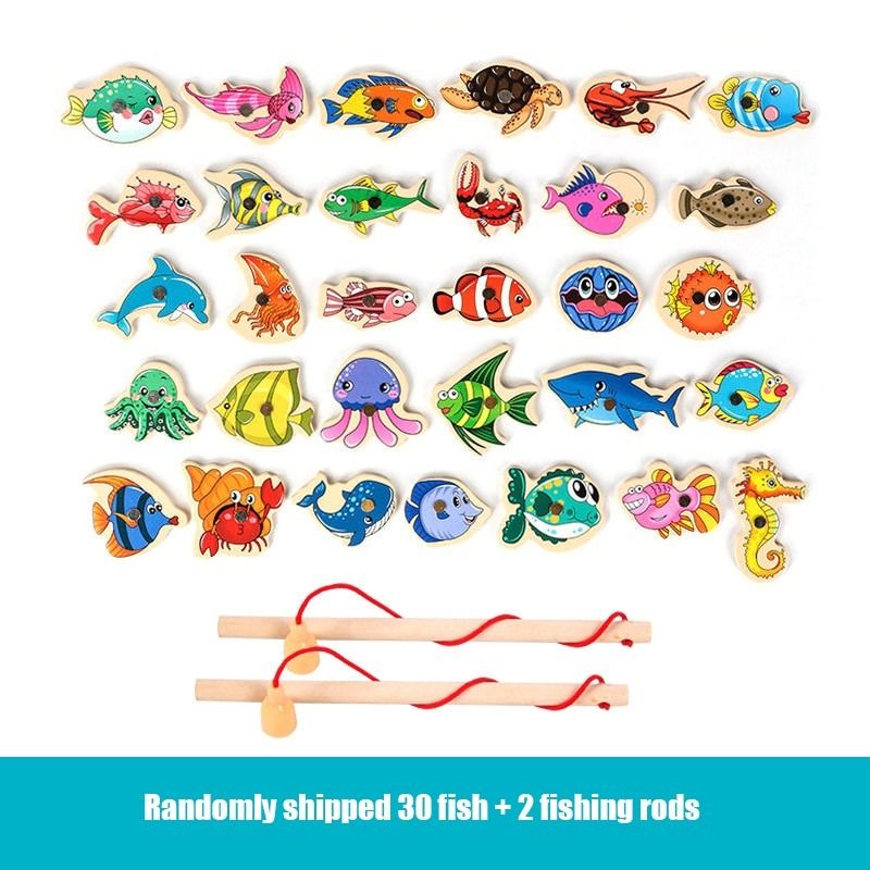 Wooden Cartoon Magnetic Fishing Poles for Kids - China Wood
