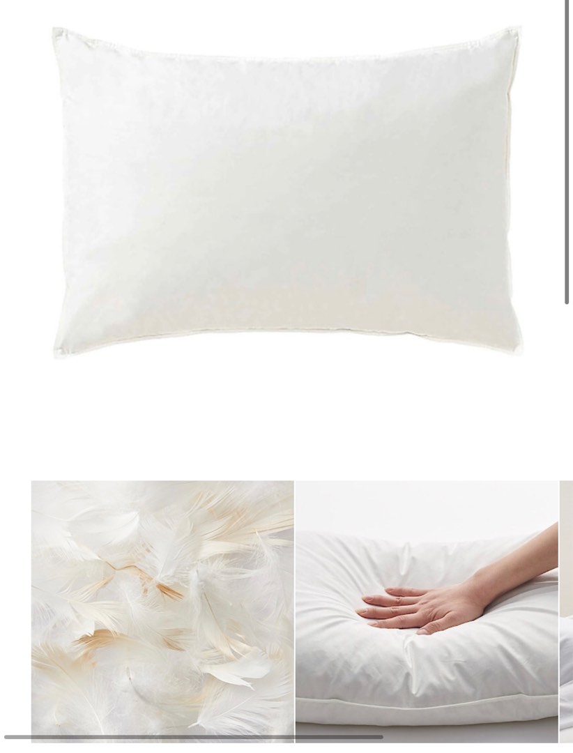 Muji feather pillows, Furniture & Home Living, Bedding & Towels on