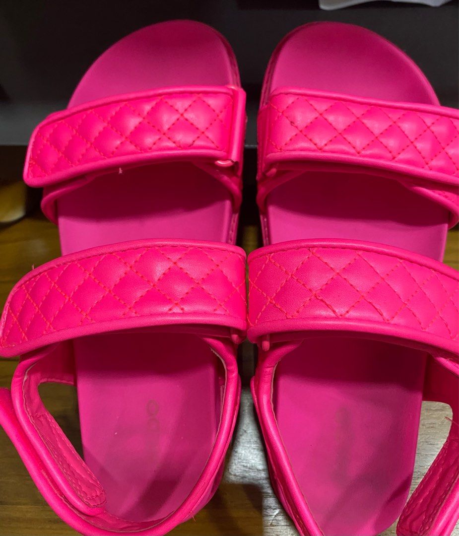 Neon pink sandals