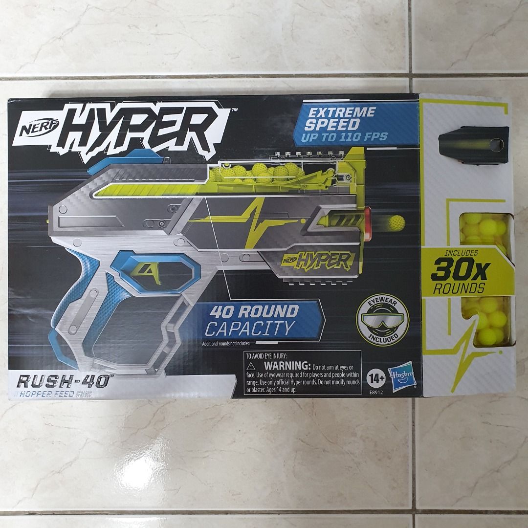 Nerf Hyper Siege-50 Pump-Action Blaster - Up to 110 FPS Velocity
