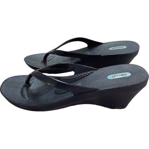 New USA Made simple and plain Blue wedges Sandals mules flip